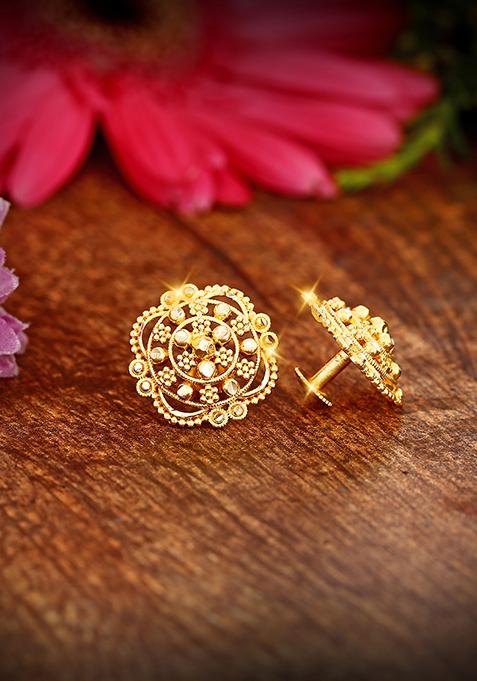 Traditional Gold Plated Studs Earrings