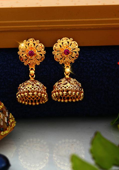 Traditional Gold Plated Jhumka Earrings