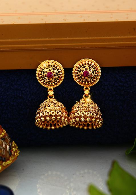 Traditional Gold Plated Jhumka Earrings