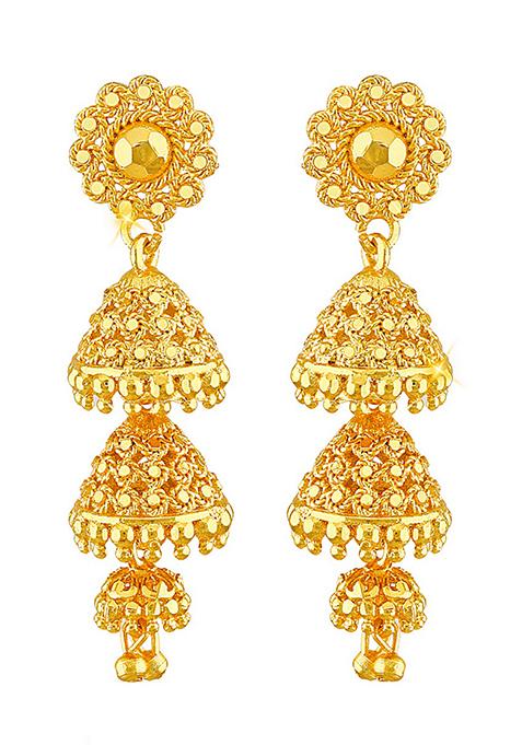 Traditional Alloy Gold Plated Jhumka Earrings