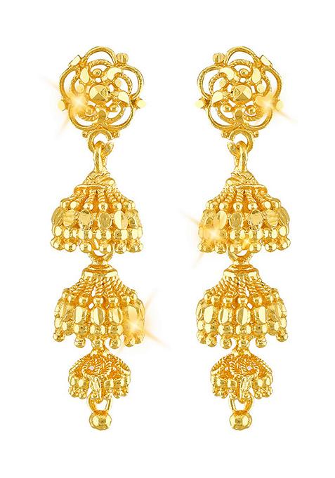 Traditional Alloy Gold Plated Jhumka Earrings