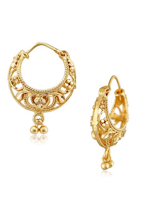 Traditional Gold And Micron Plated Jhumka Earrings