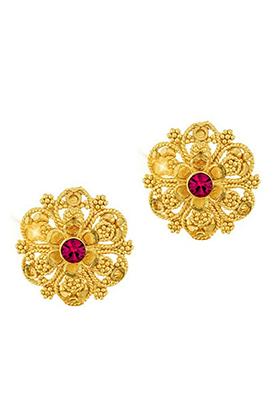Traditional Alloy Gold Plated Stud Earrings