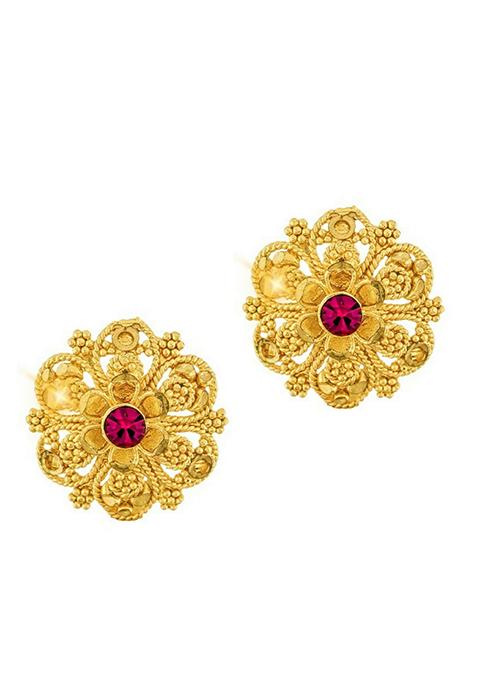 Traditional Alloy Gold Plated Stud Earrings