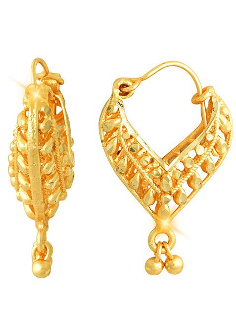 Alloy Gold Plated V Shape Drop Earrings