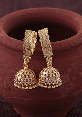 Traditional Alloy Gold Plated Chandbali Earrings