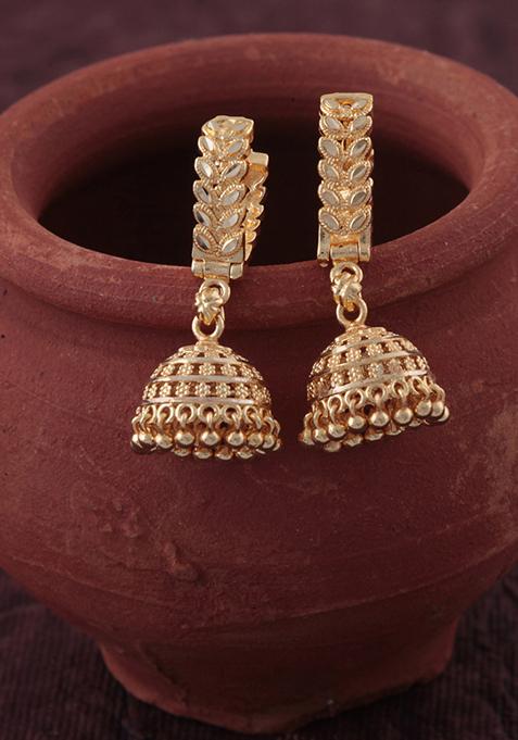 Traditional Alloy Gold Plated Jhumka Earrings