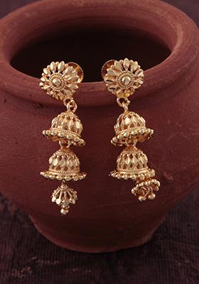 Traditional Alloy Gold Plated Drop Earrings