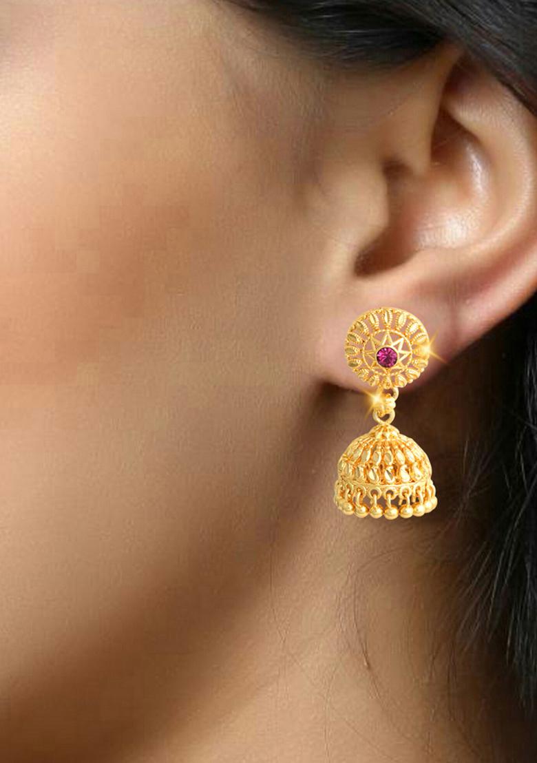 Traditional Alloy Gold Plated Jhumka Earrings