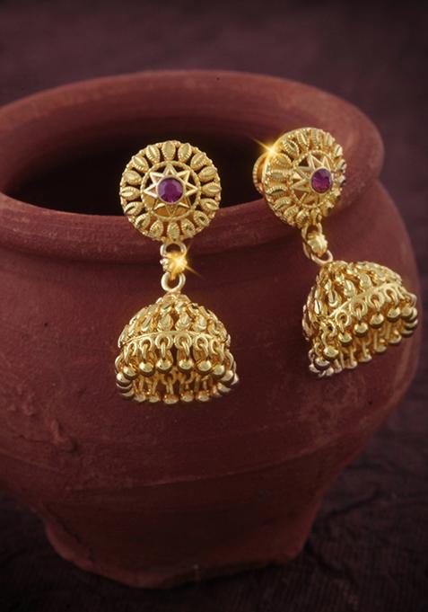 Traditional Alloy Gold Plated Jhumka Earrings