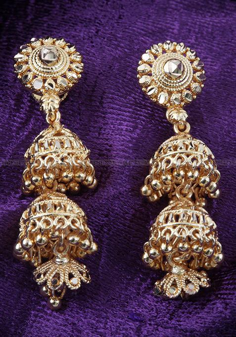 Traditional Gold Plated Jhumka Earrings