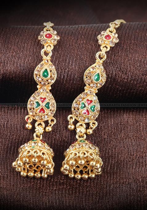 Traditional Alloy Gold Plated Kanchain Jhumka Earrings