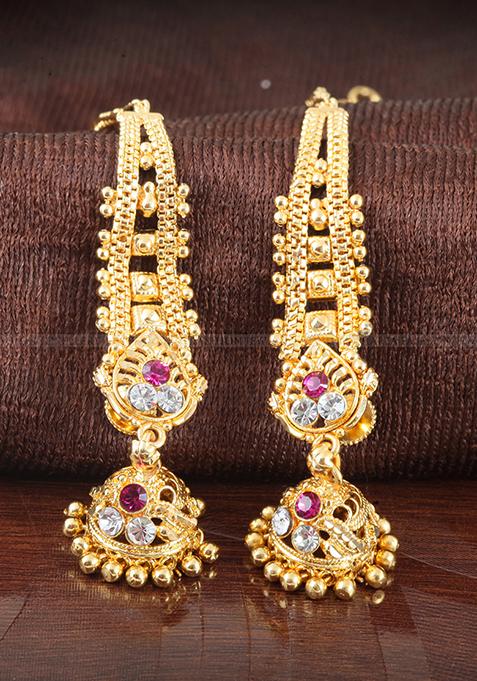 Traditional Gold Plated Kanchain Jhumka Earrings