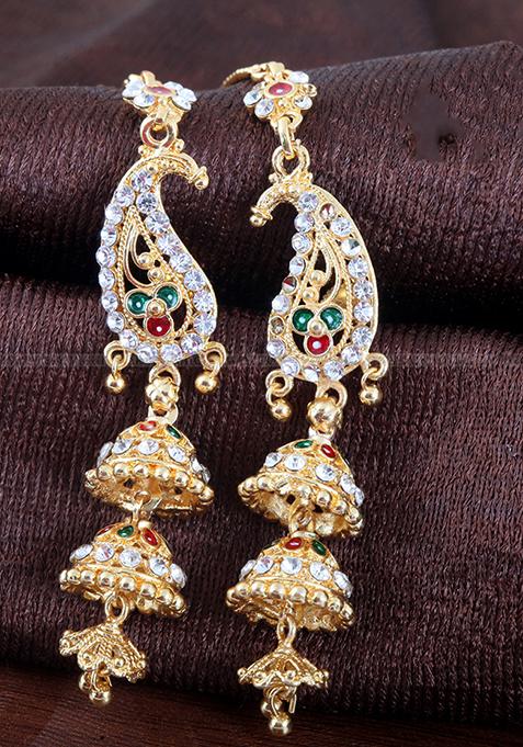 Traditional Alloy Gold Plated Kanchain Jhumka Earrings