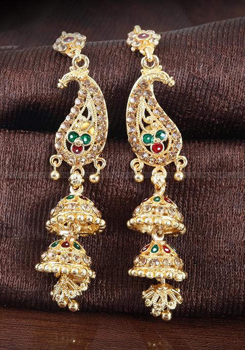 Traditional Gold Plated Kanchain Jhumka Earrings