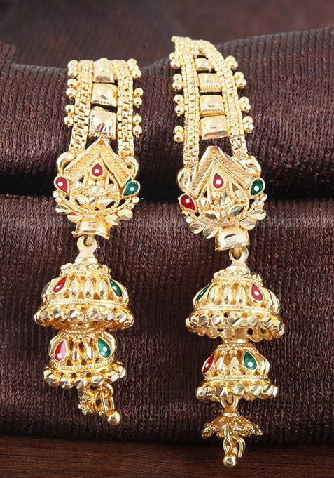 Traditional Alloy Gold Plated Kanchain Jhumka Earrings