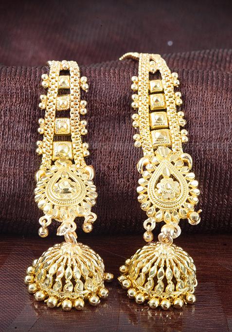 Traditional Gold Plated Kanchain Jhumka Earrings