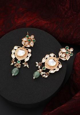 Mint Polki Dangler Earrings