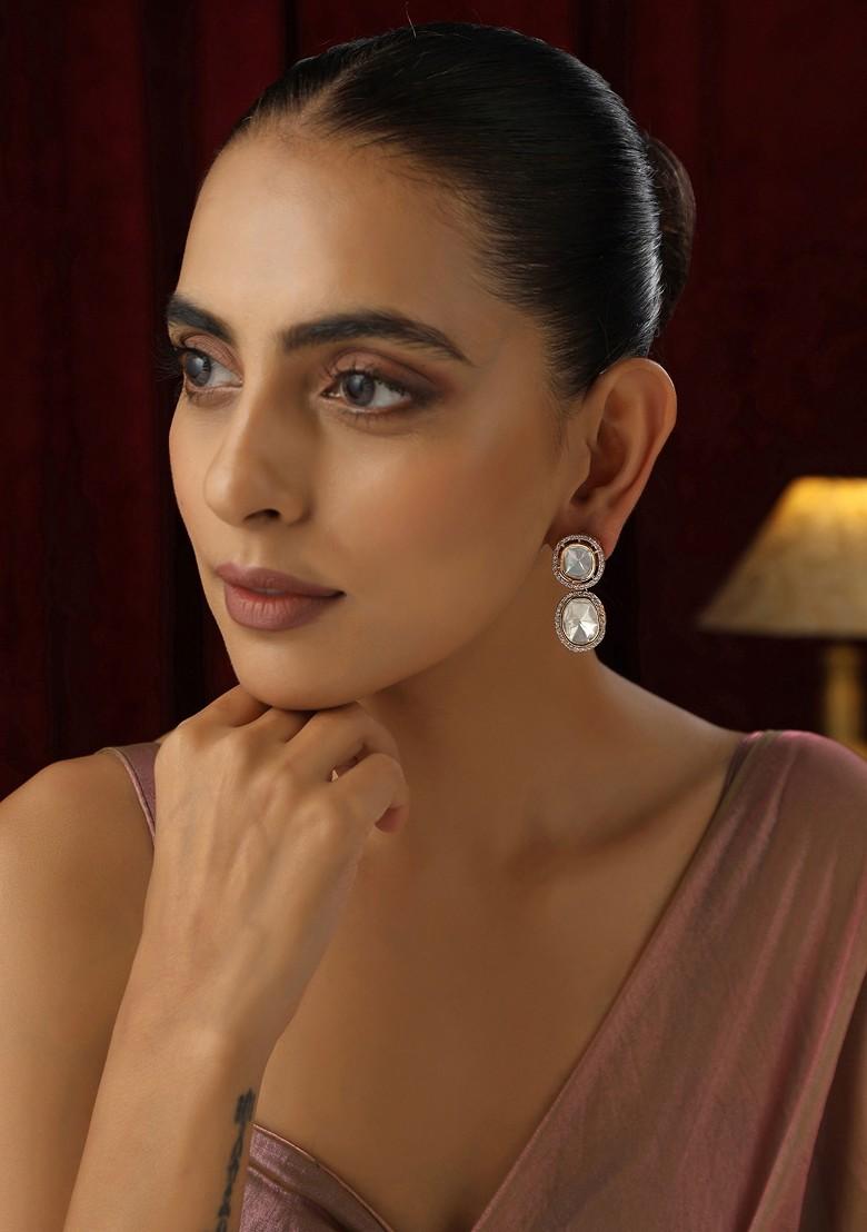 Rose Gold Polki Stud Earrings