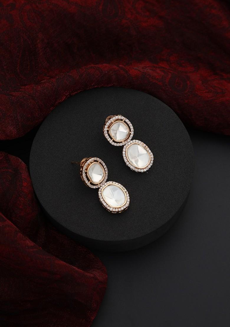 Rose Gold Polki Stud Earrings