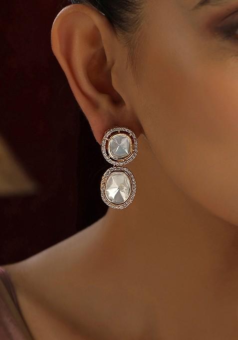 Rose Gold Polki Stud Earrings