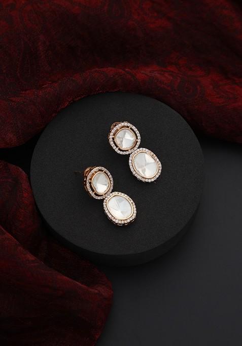 Rose Gold Polki Stud Earrings