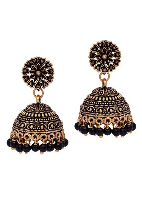 Black Bead Earrings