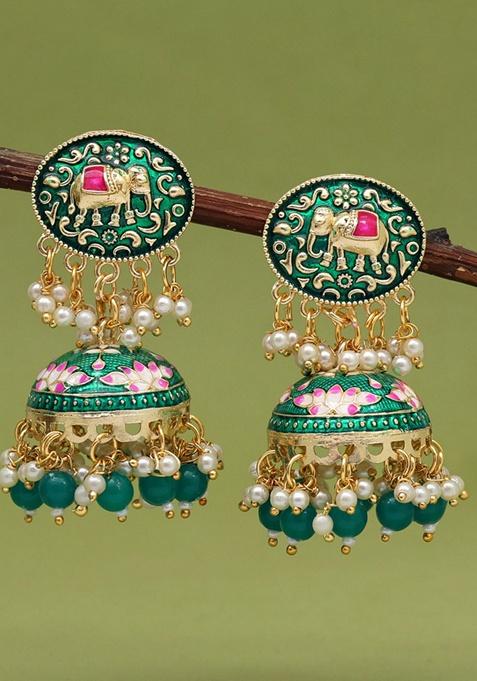 Green Bead Earrings