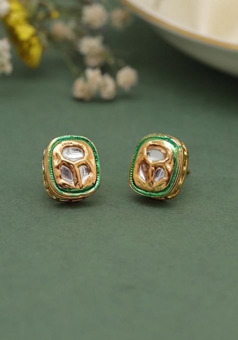 White Kundan Earrings