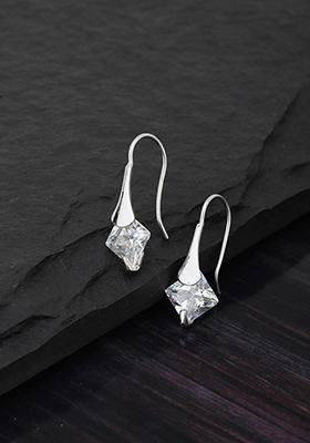 Silver Plated Cz Stone Earrings