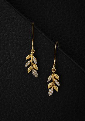Gold Plated Leaf Earrings