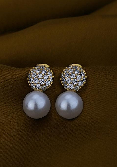 Gold Plated CZ Stone Earrings