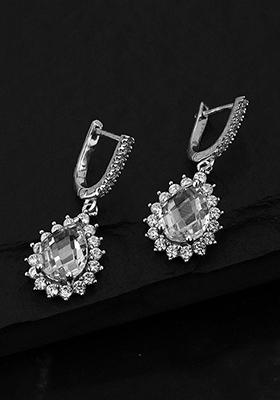 Silver Plated CZ Stone Earrings