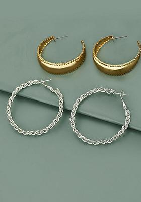 Multicolour Rhodium Plated Earrings