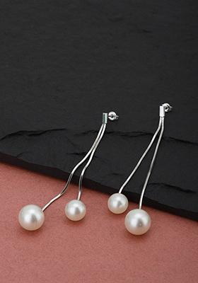 Silver Plated Pearl Earrings