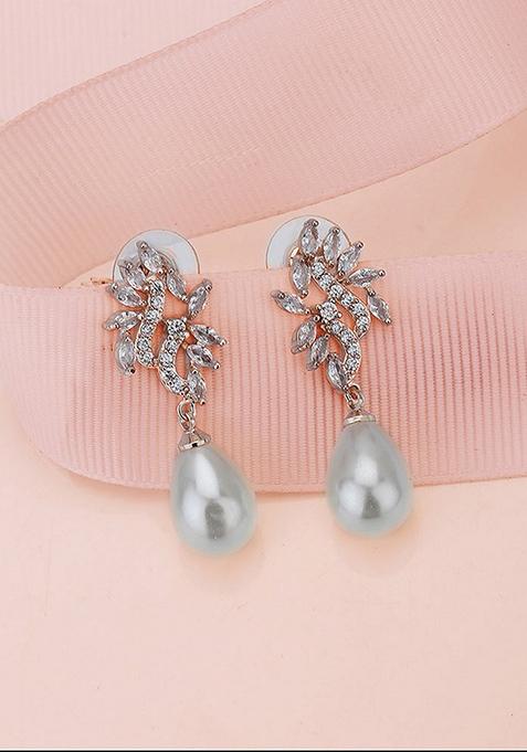 Rose Gold Plated  Pearl Earrings