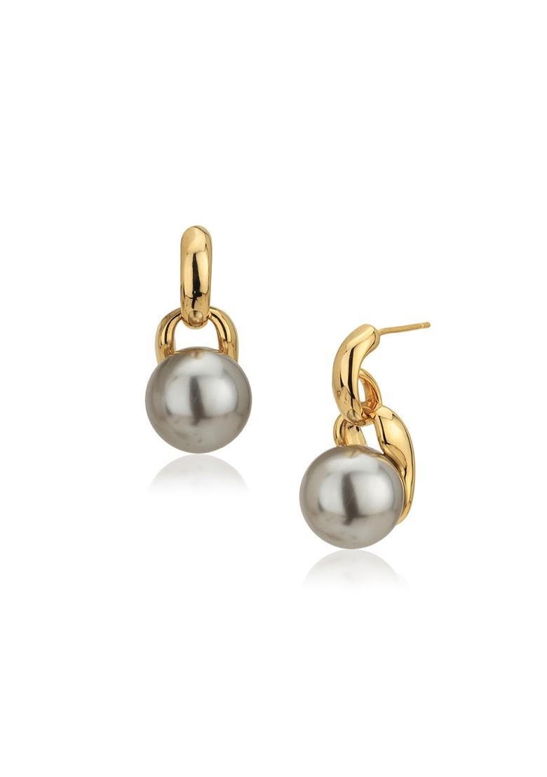 Gold Plated Pearl Earrings - Indya