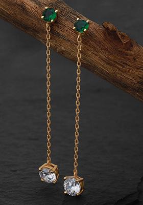 Gold Plated Cz Stone Earrings