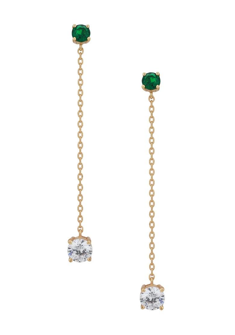 Gold Plated Cz Stone Earrings - Indya