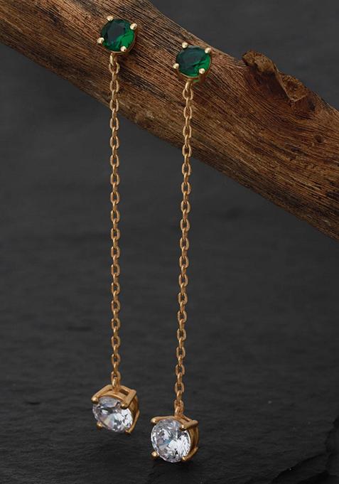 Gold Plated Cz Stone Earrings