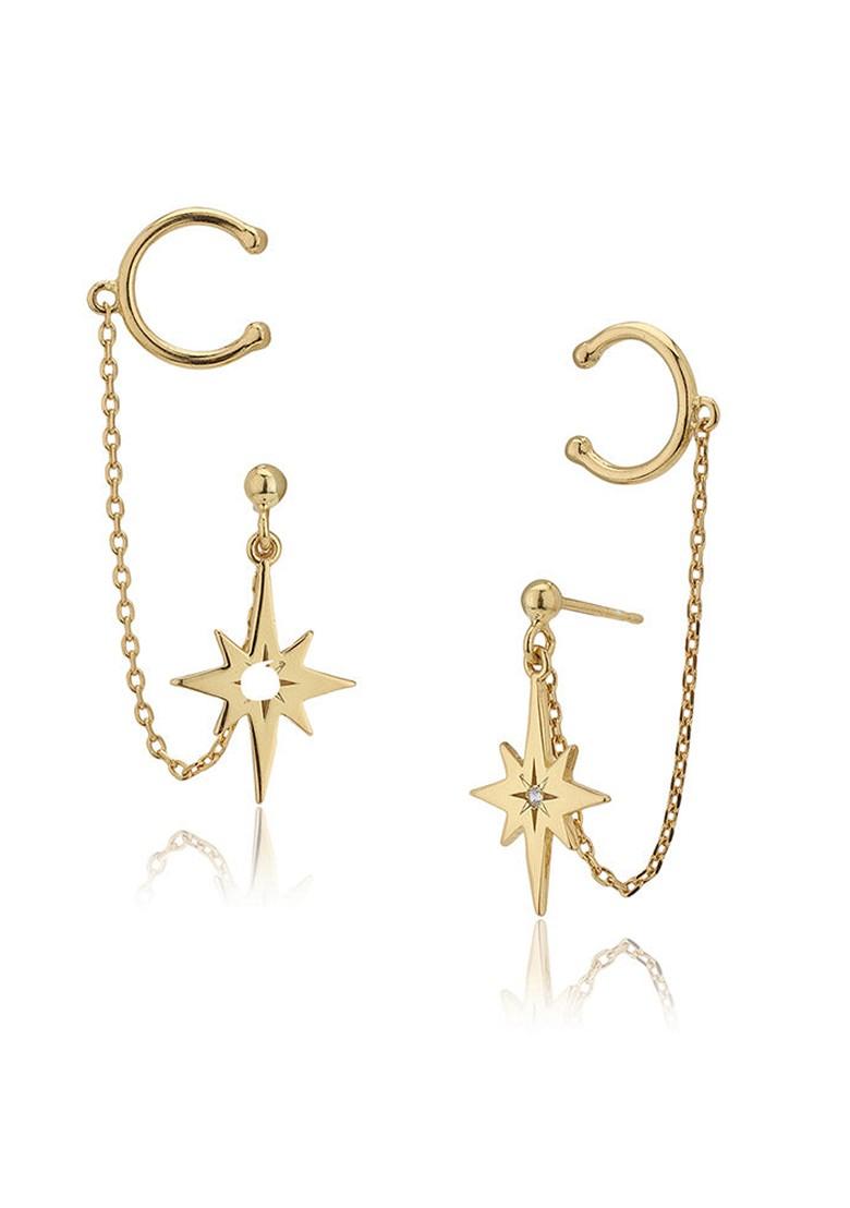 Gold Plated Zirconia Earrings - Indya