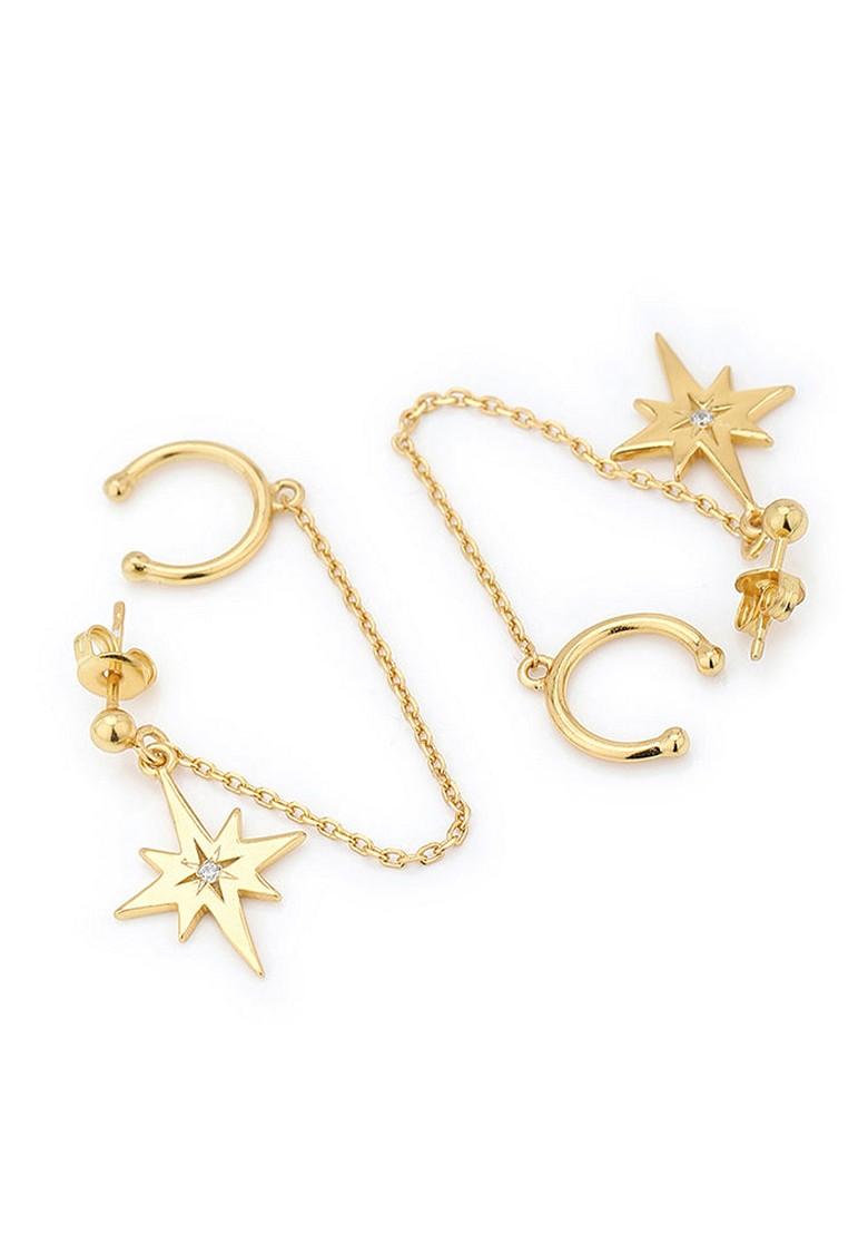 Gold Plated Zirconia Earrings - Indya