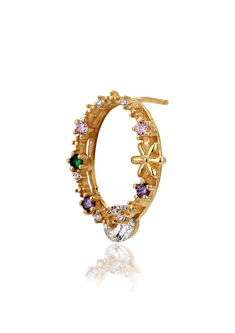 Gold Plated Cz Studded Earrings - Indya