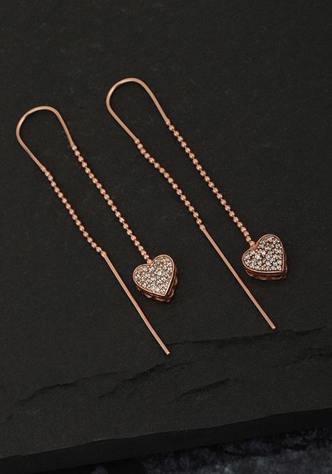 Rose Gold Plated CZ Stone Earrings