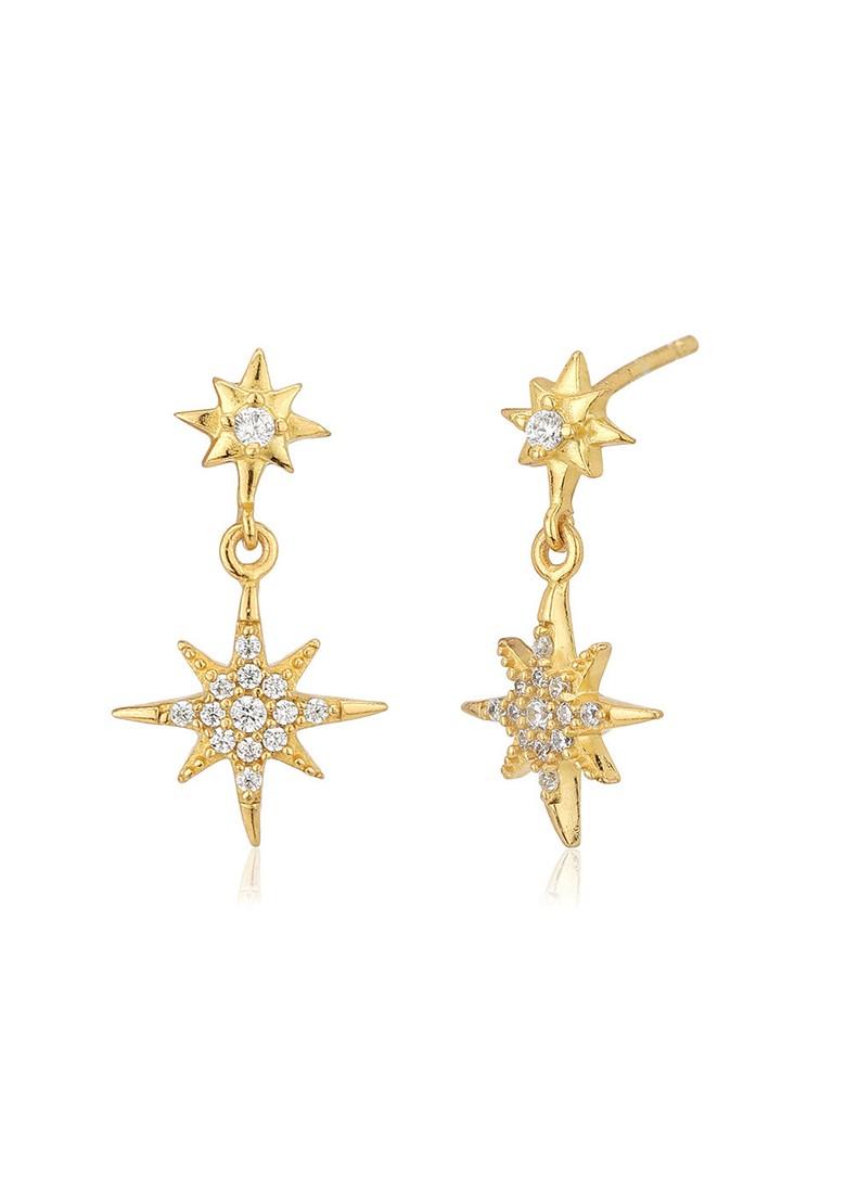 Gold Plated CZ Stone Earrings - Indya