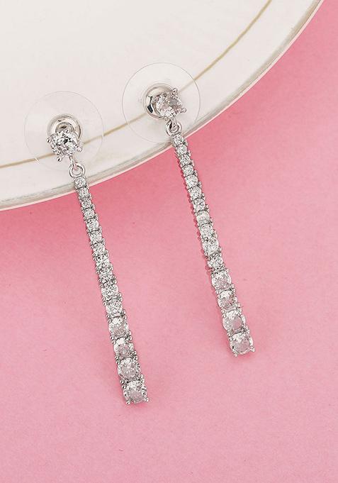 Silver Plated CZ Stone Earrings
