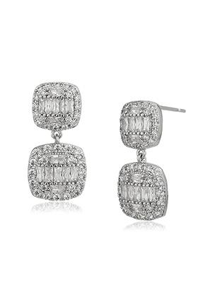 Silver Plated CZ Stone Earrings