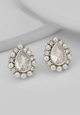 Silver Plated  Pearl Earrings