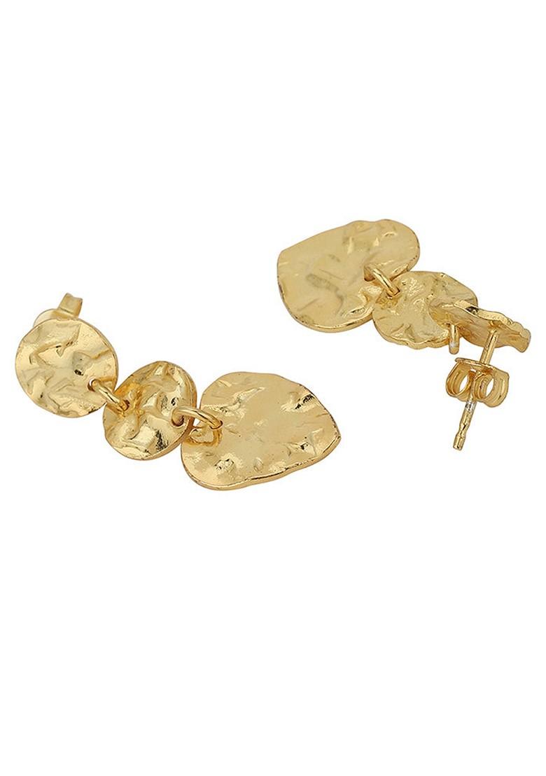 Gold Plated  Heart Shaped Earrings - Indya