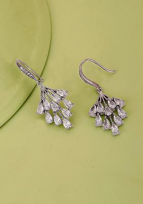 Silver Plated CZ Stone Earrings